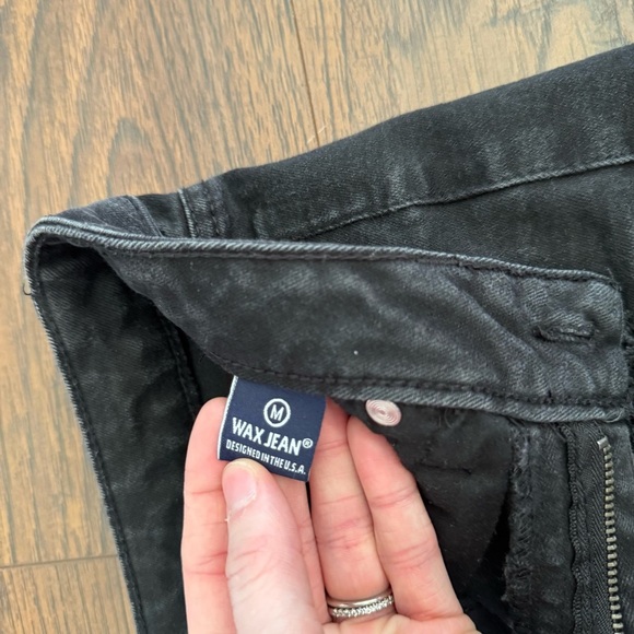 Wax Jean Black Cut Off Denim Mid Rise Casual Shorts Stretch Womens Size Medium - Picture 5 of 5